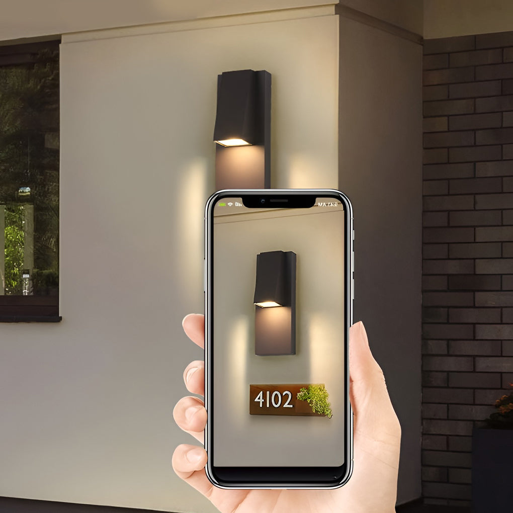 Rechteckige wasserdichte LED-Wandleuchte in Schwarz, moderne Außenwandleuchte