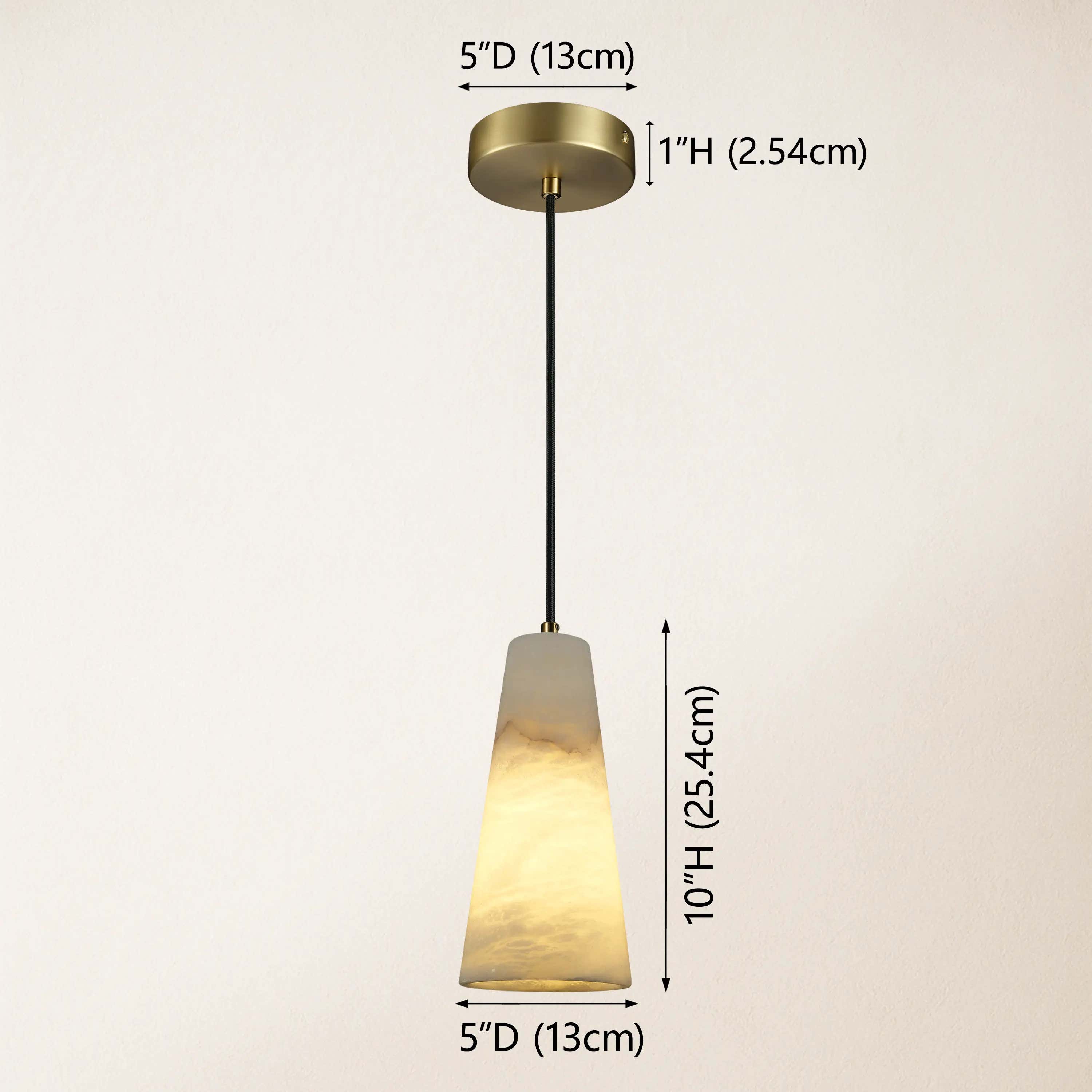 Capus konischer Alabaster-Anhänger, 25,4 cm hoch