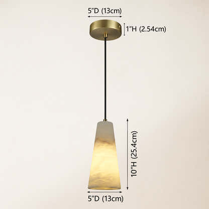 Capus konischer Alabaster-Anhänger, 25,4 cm hoch