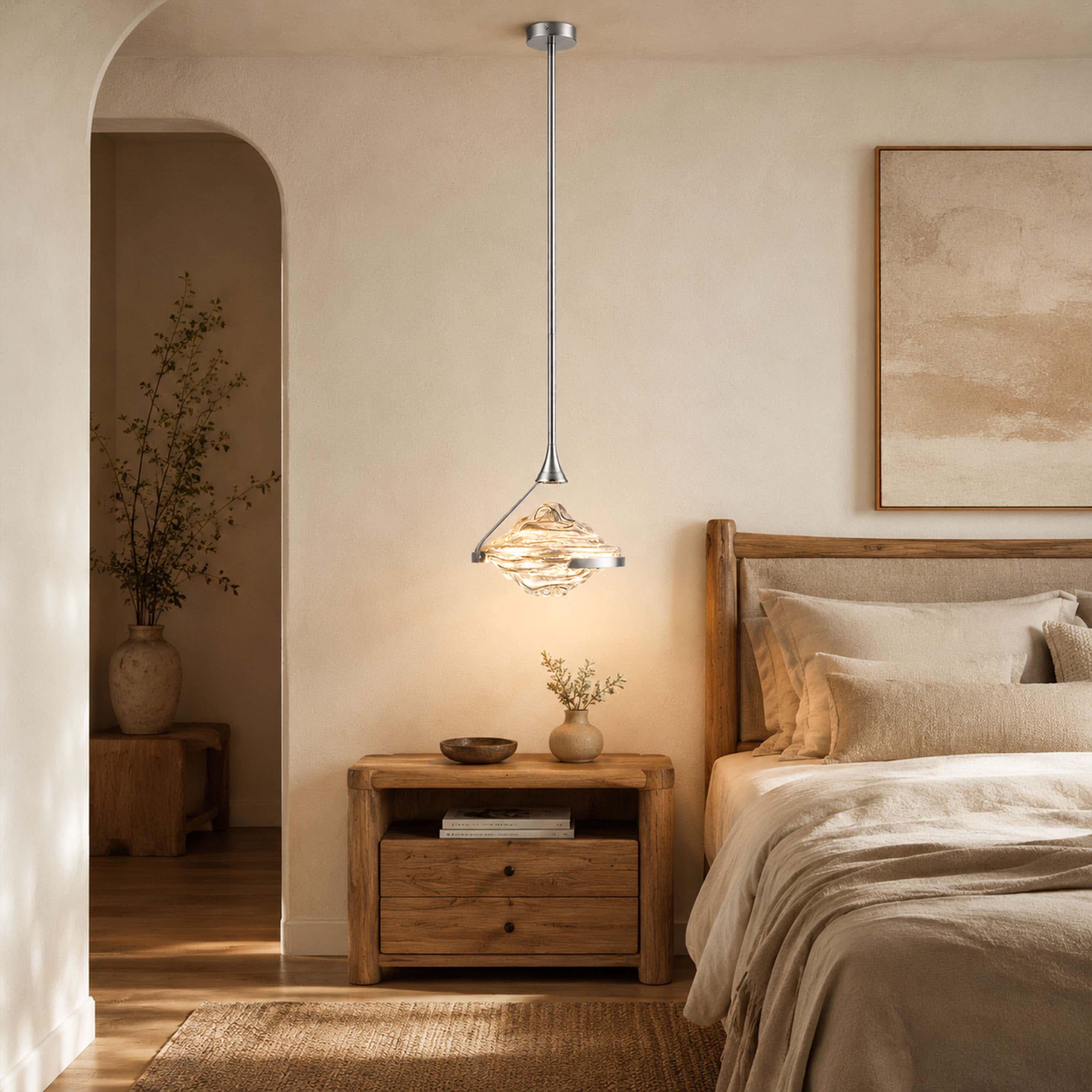 Rivelia Glass Wavy Pendant Light