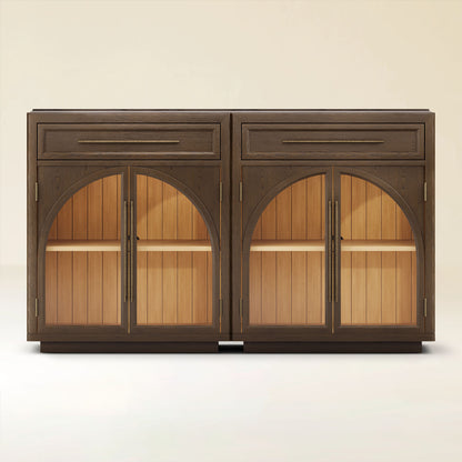 Alvar gewölbtes 64" Sideboard aus Eiche mit Schubladen (2er-Set)