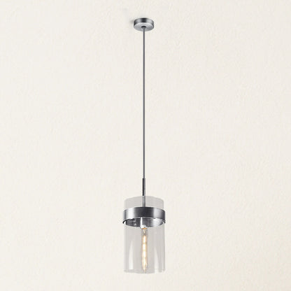 Armature Round Glass Pendant 8"D#Finish_Silver