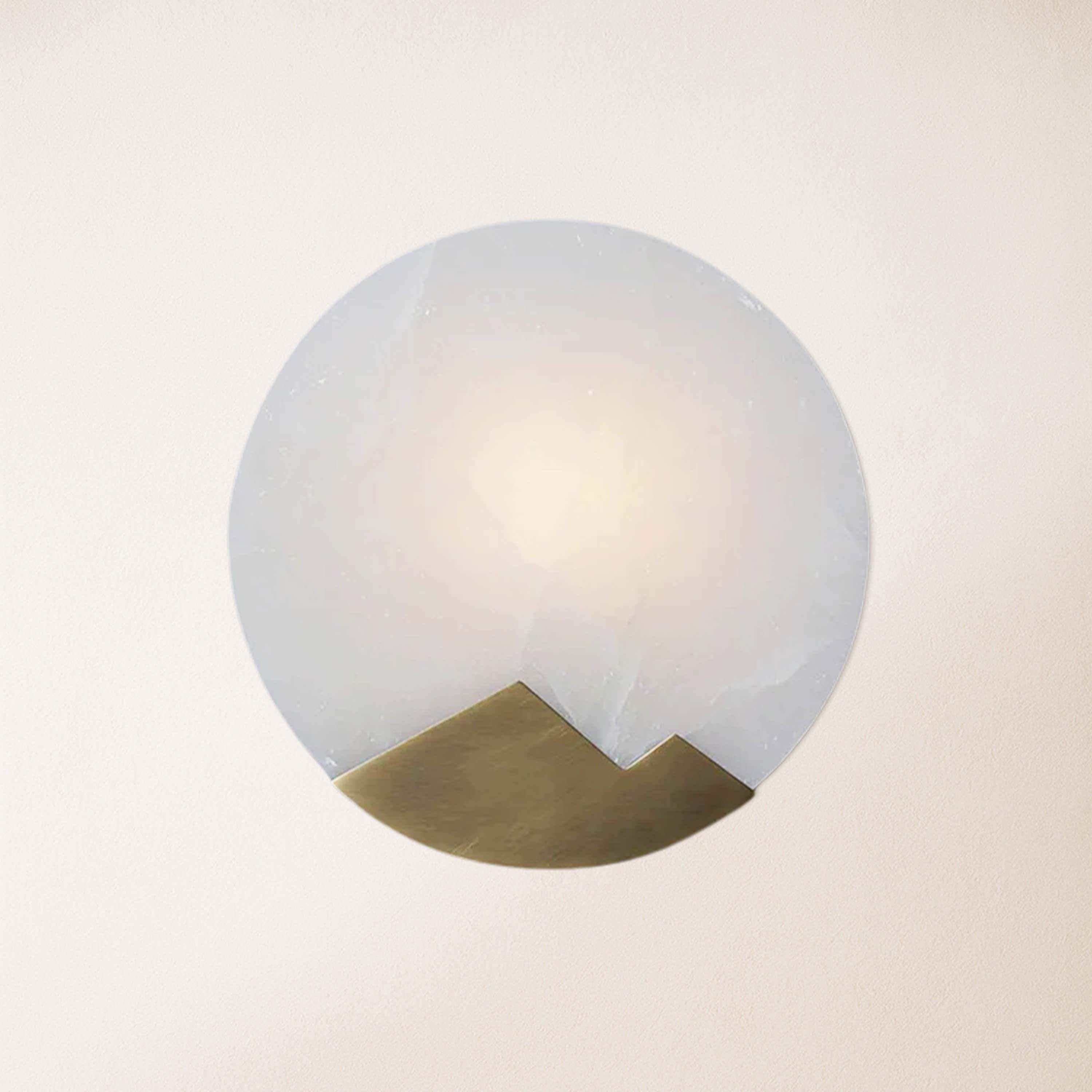 Egwent Alabaster Brass Sconce 10"D