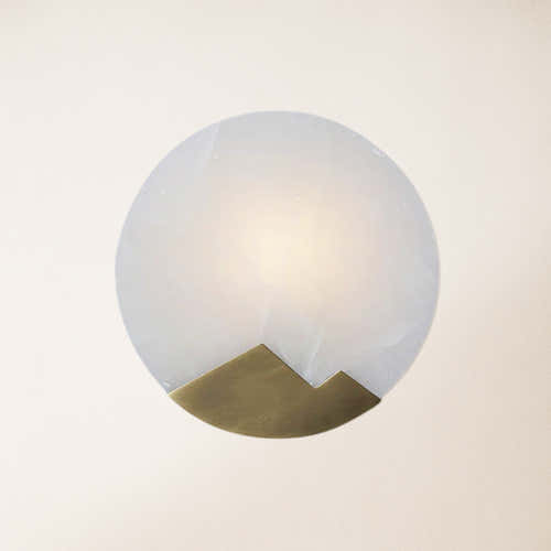 Egwent Alabaster Brass Sconce 10"D