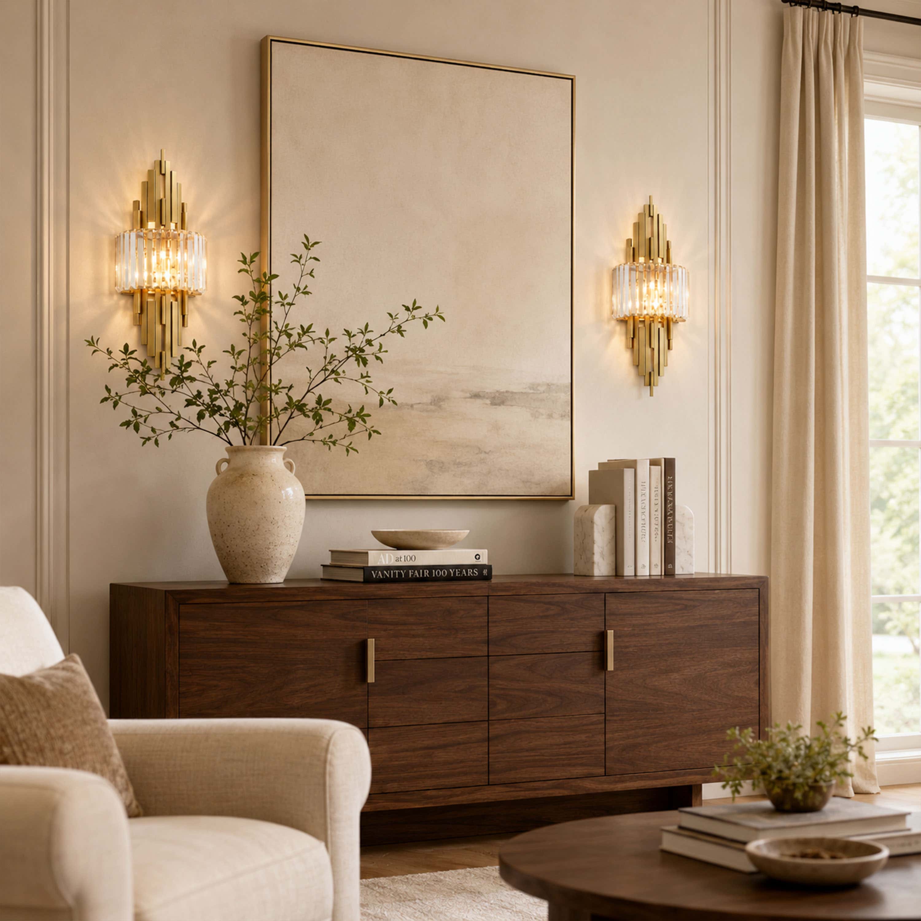 Solvoria Crystal Stepped Column Wall Sconce