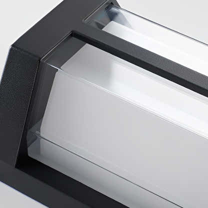 Wasserdichte LED-Wandleuchten mit doppeltem Acrylschirm in Schwarz, moderne Außenwandleuchten