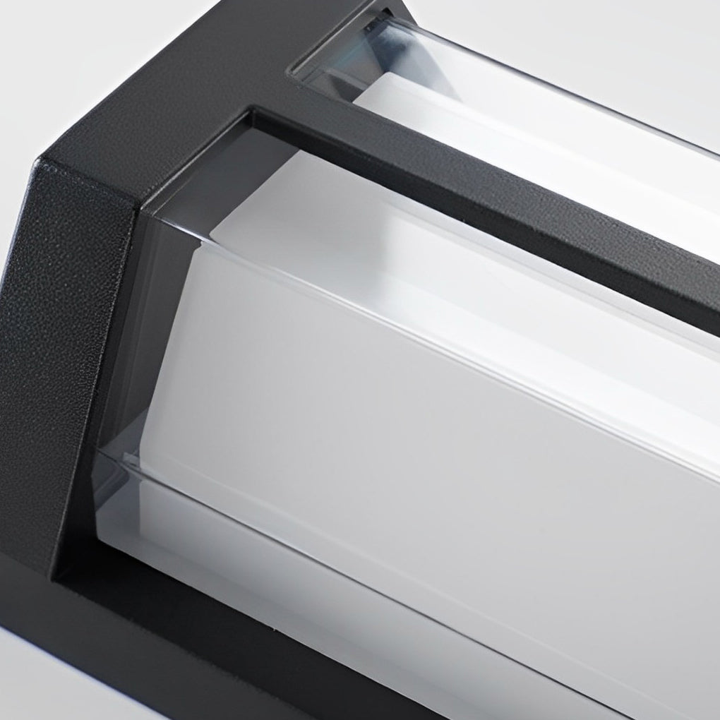 Wasserdichte LED-Wandleuchten mit doppeltem Acrylschirm in Schwarz, moderne Außenwandleuchten