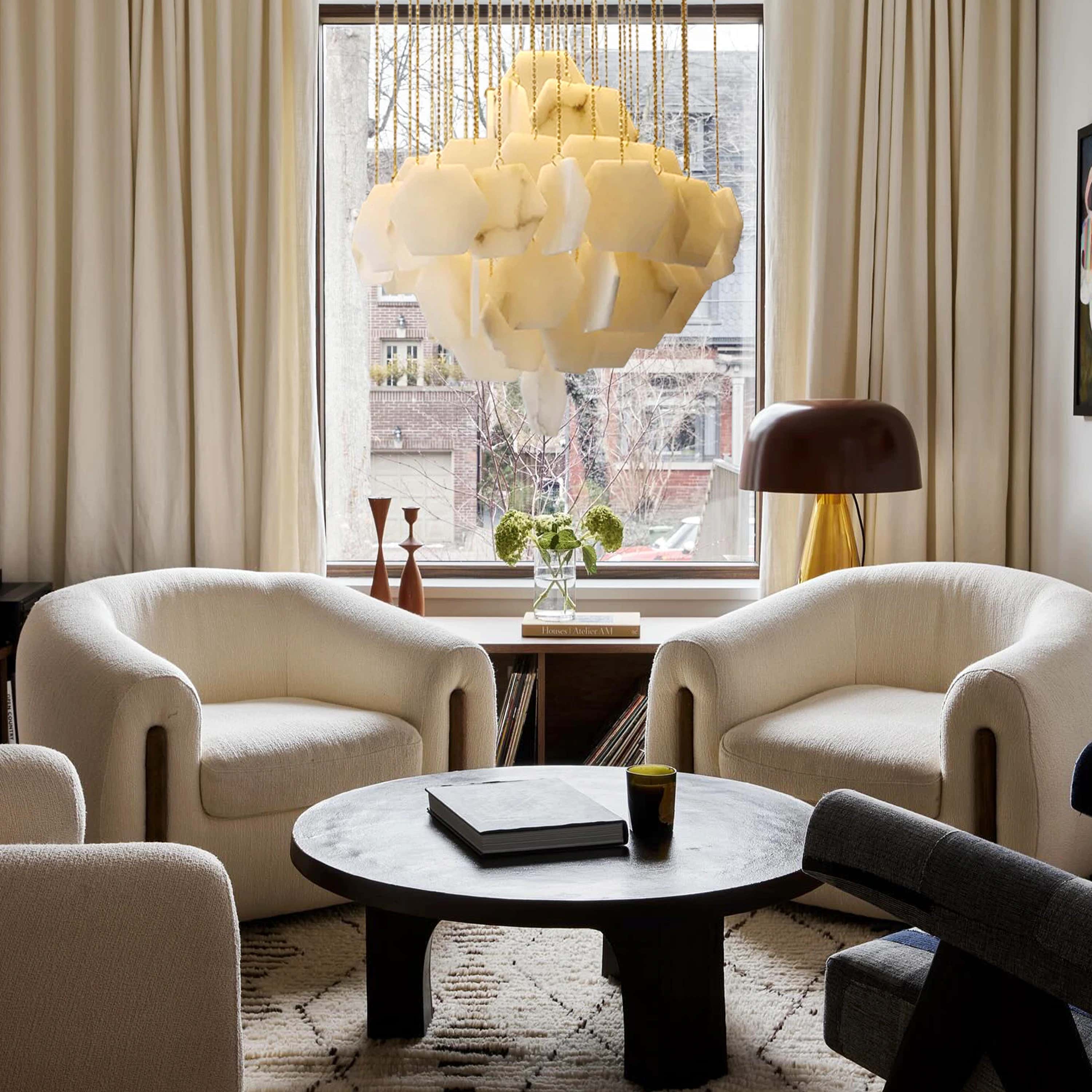 Talan Multi-layer Irregular Alabaster Chandelier 39"D#Finish_Gold