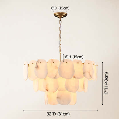 Moira Alabaster Multi-Tier Round Chandelier 32"D#Finish_Gold