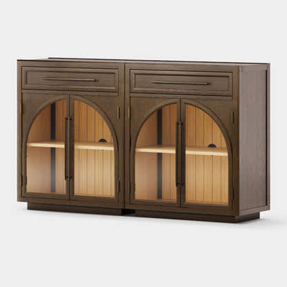Alvar gewölbtes 64" Sideboard aus Eiche mit Schubladen (2er-Set)