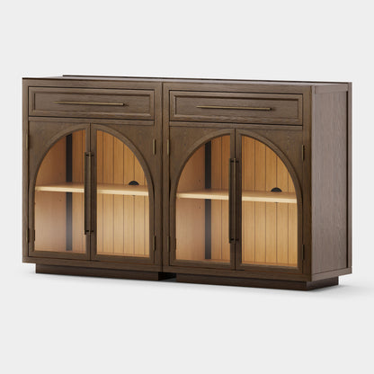 Alvar gewölbtes 64" Sideboard aus Eiche mit Schubladen (2er-Set)