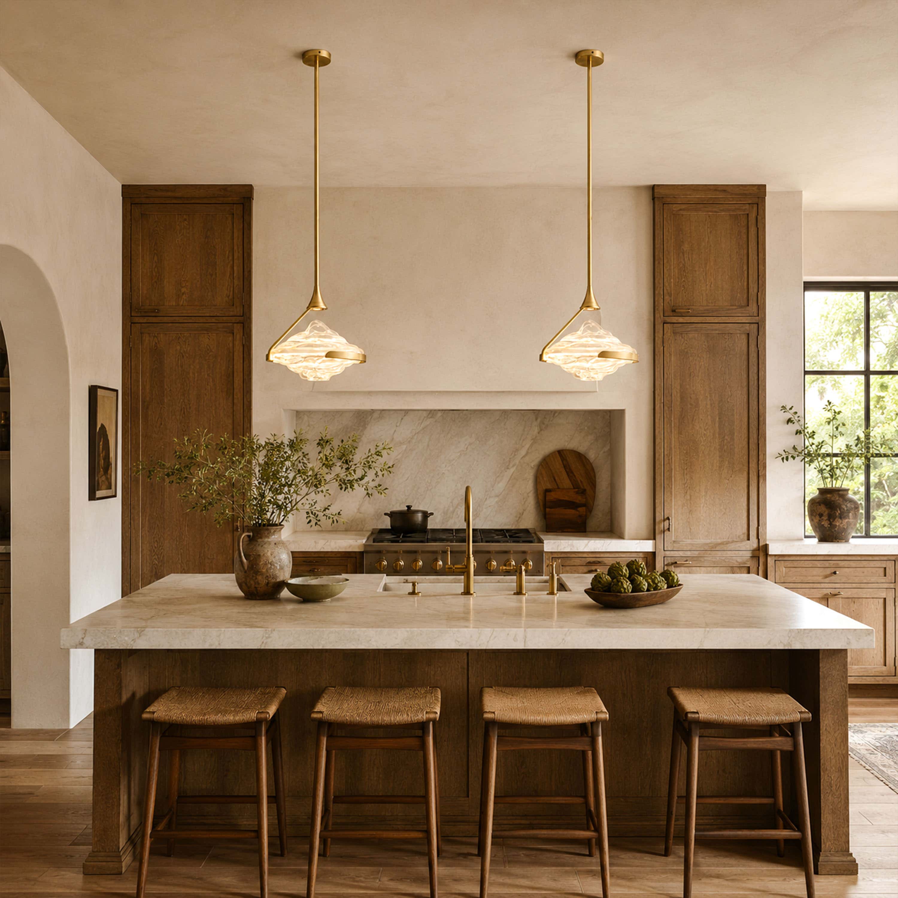 Rivelia Glass Wavy Pendant Light