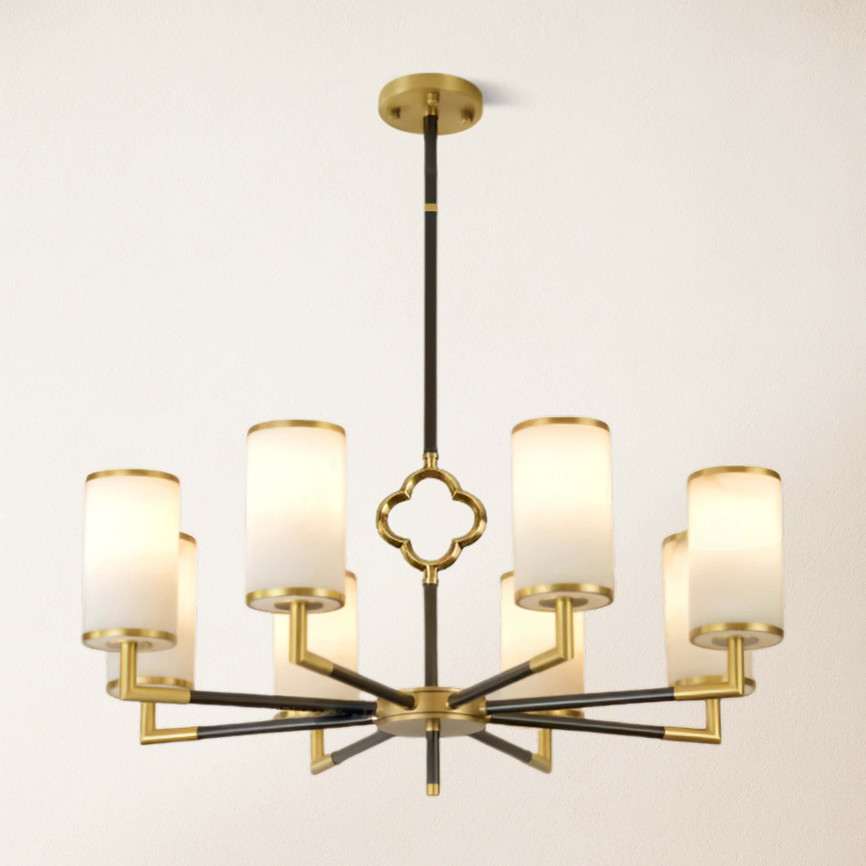 Moral Multi-layer Branda Alabaster Round chandelier 34"D#Finish_Gold