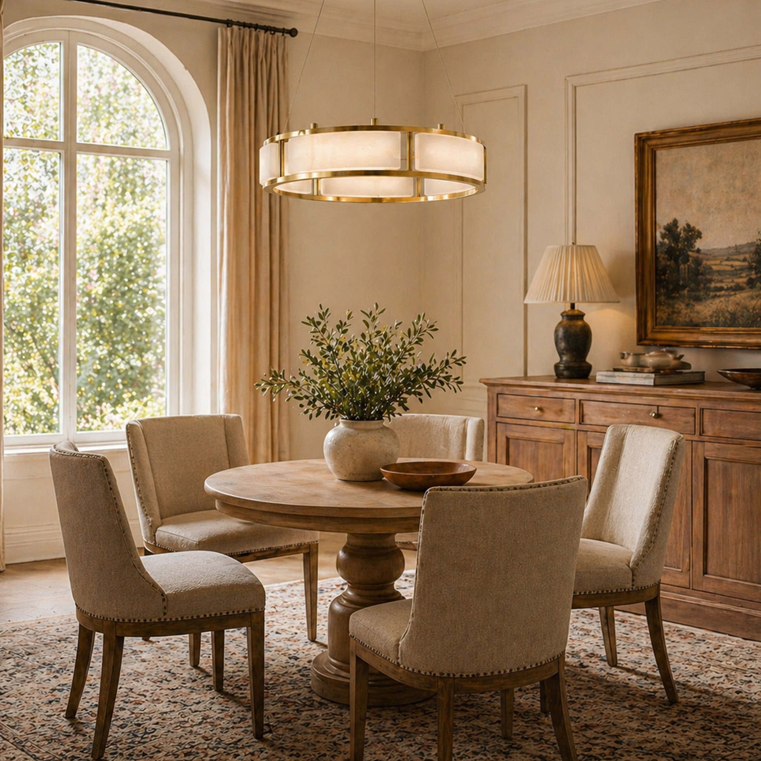 Serenique Qatar Alabaster Round Chandelier