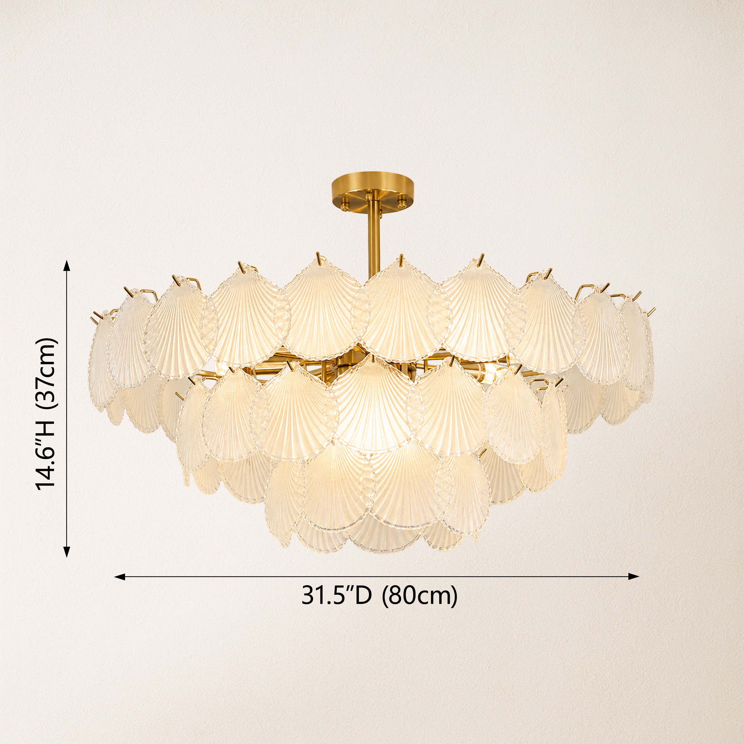 Marivelle Luxury Shell Glass Chandelier