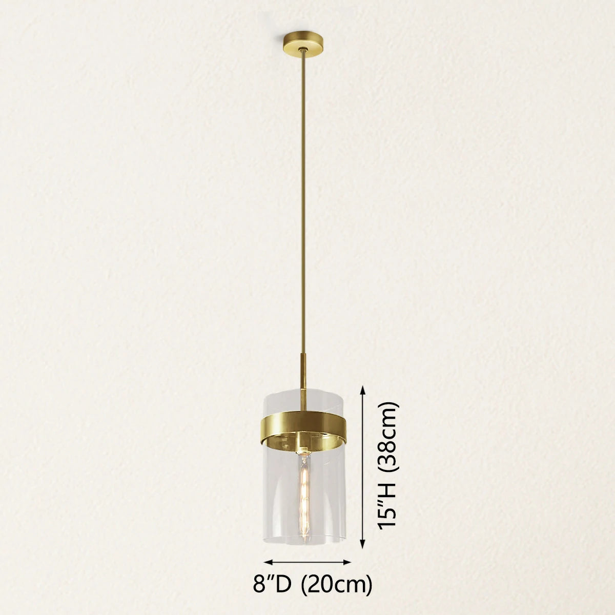 Armature Rundglas-Pendelleuchte 8" D