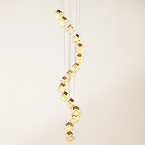 Dave Alabaster Kronleuchter für hohe Decken, 50,8 cm Durchmesser