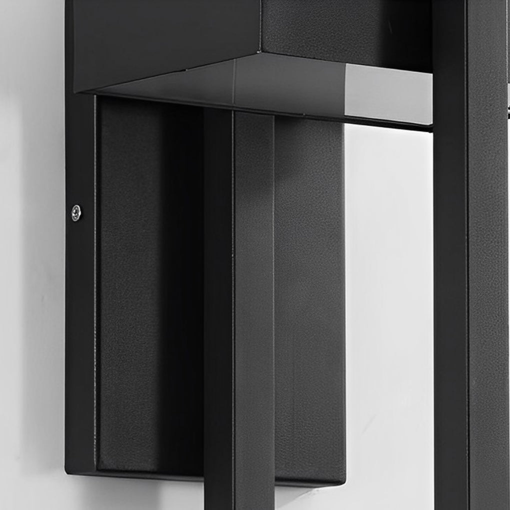 Rechteckige minimalistische LED-wasserdichte schwarze moderne Außenwandleuchte