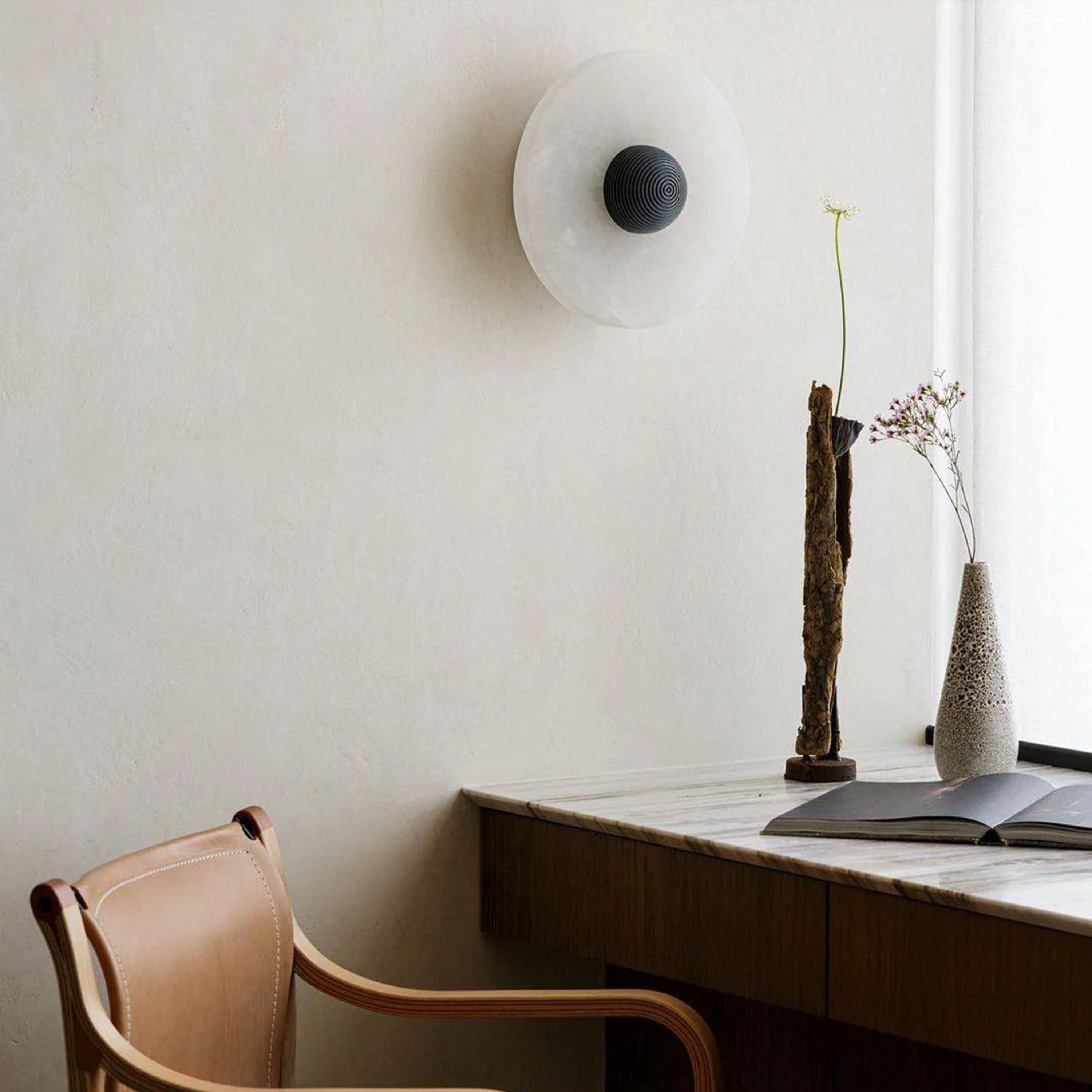 Miles Alabaster Wall Lamp 8"D