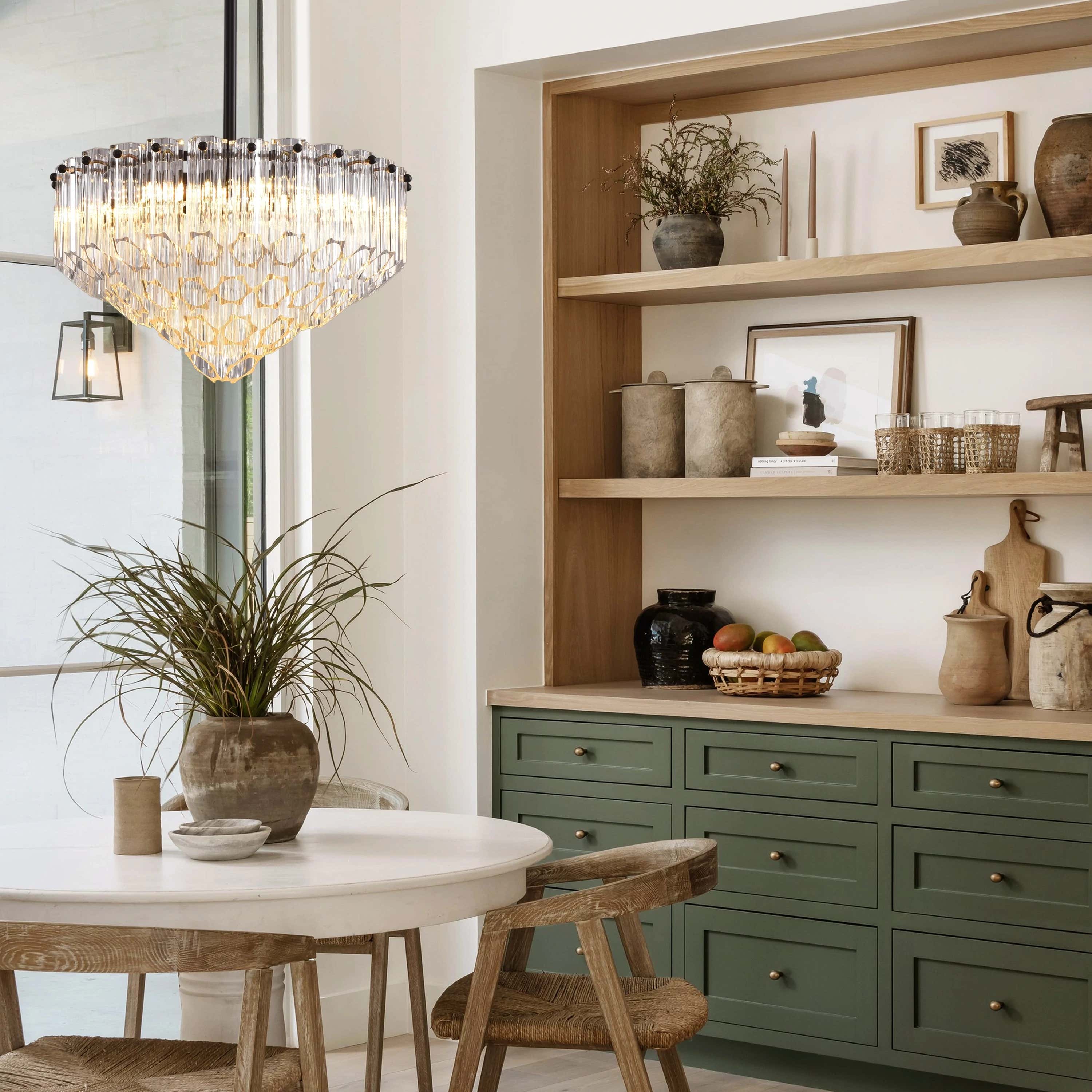 Ethereal Crystal Radiance Round Chandelier 14"D