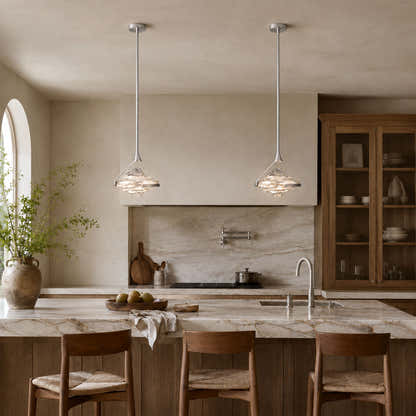 Rivelia Glass Wavy Pendant Light