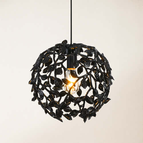 Elara Black Spherical Cage Chandelier  14"D