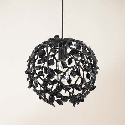 Elara Black Spherical Cage Chandelier  14"D