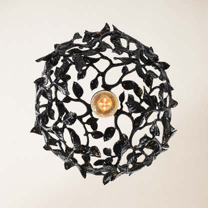 Elara Black Spherical Cage Chandelier  14"D