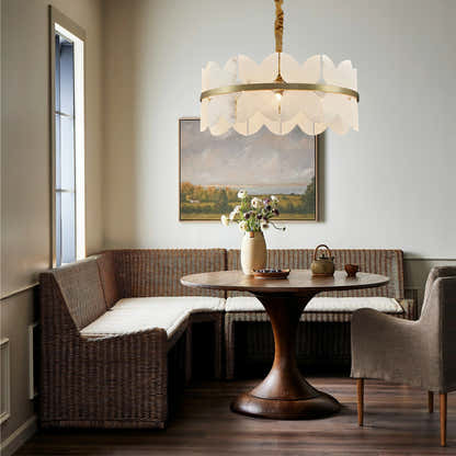 Cloudscape Alabaster Brass 1-Layer Chandelier 12"D