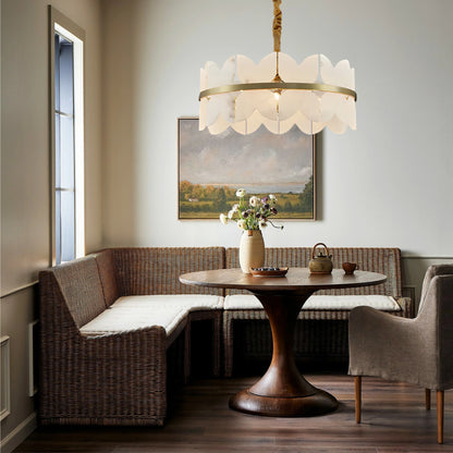 Cloudscape Alabaster Brass 1-Layer Chandelier 12"D