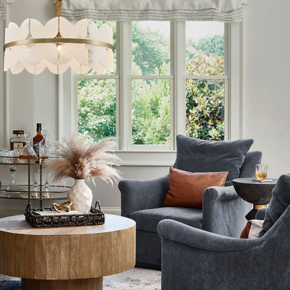 Cloudscape Alabaster Brass 1-Layer Chandelier 12"D