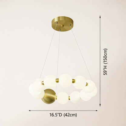 Velora Pearl Bead Round Chandelier 16.5"D