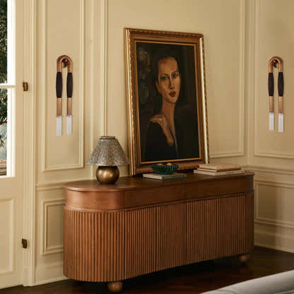 Horsehair Solid Brass Wall Sconce 30''H