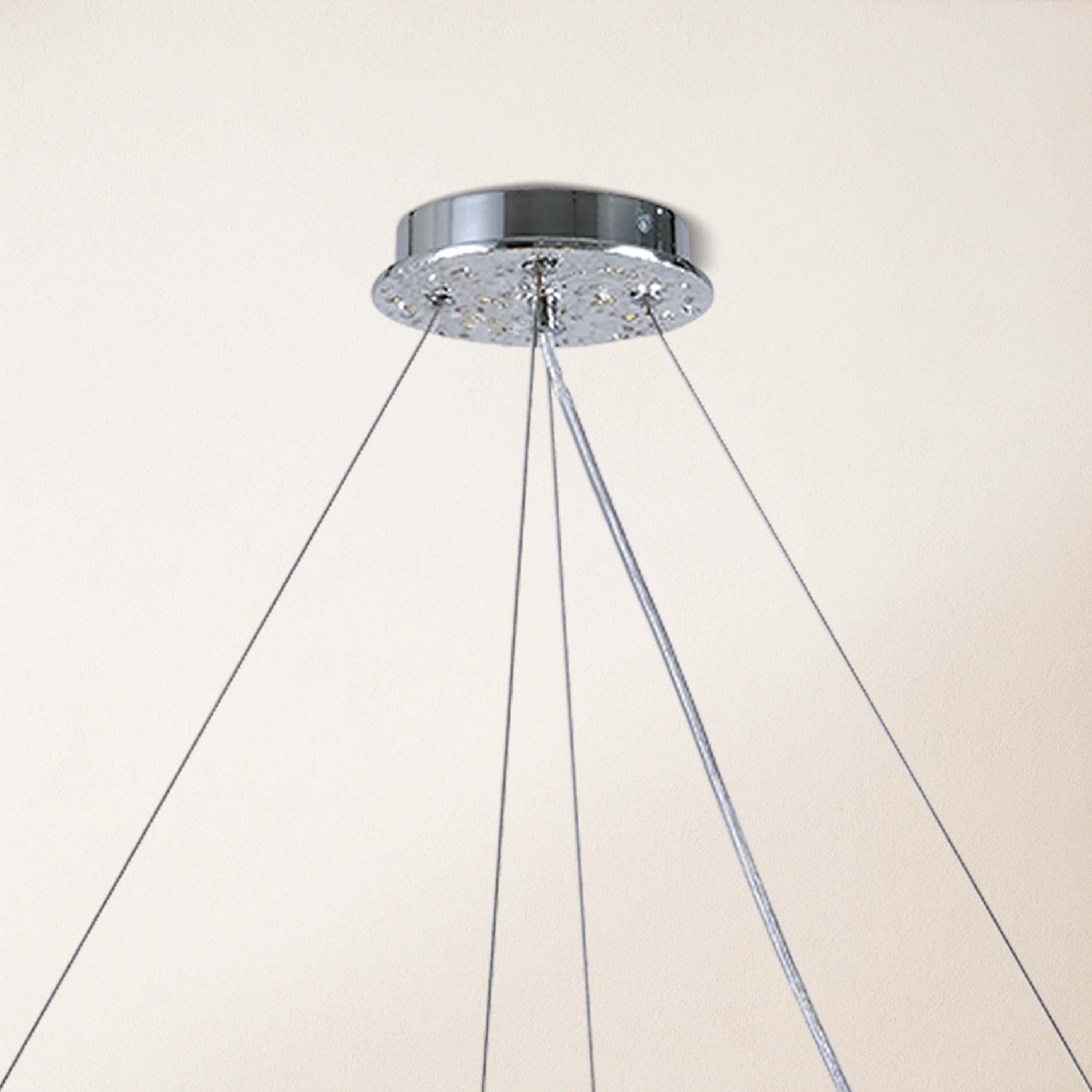 Shiro Noda Crystal Tree Branch Linear Chandelier 72"W#Finish_Silver