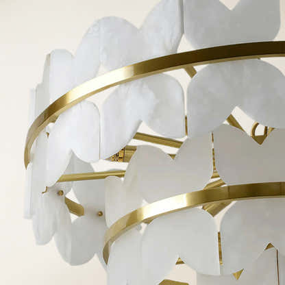 Cloudscape Alabaster Brass 1-Layer Chandelier 12"D