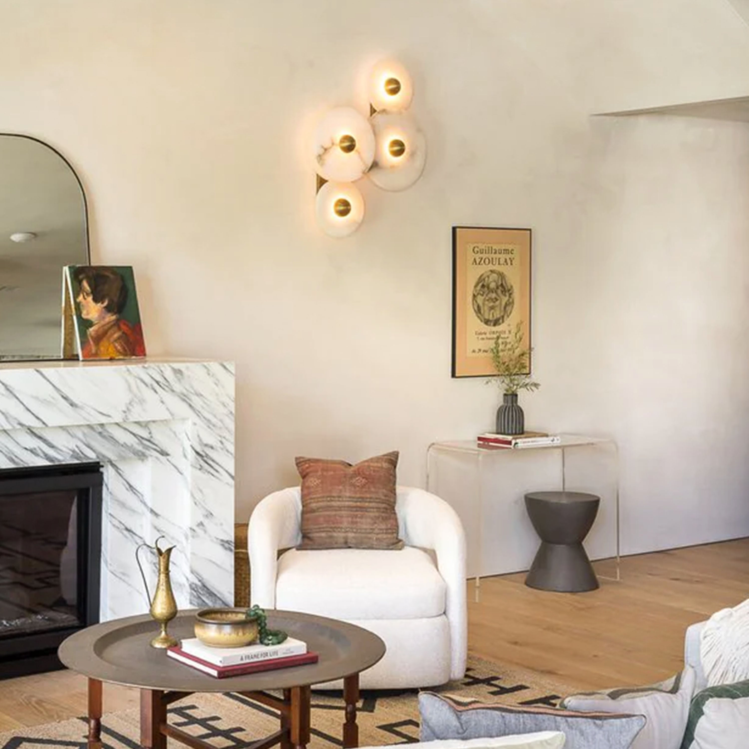 Miles Alabaster Wall Lamp 8"D