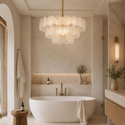 Marivelle Luxury Shell Glass Chandelier