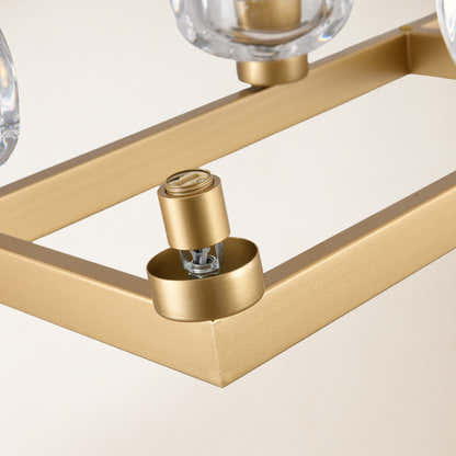 Vellum Rectangular Chandelier 59"W#Finish_Gold