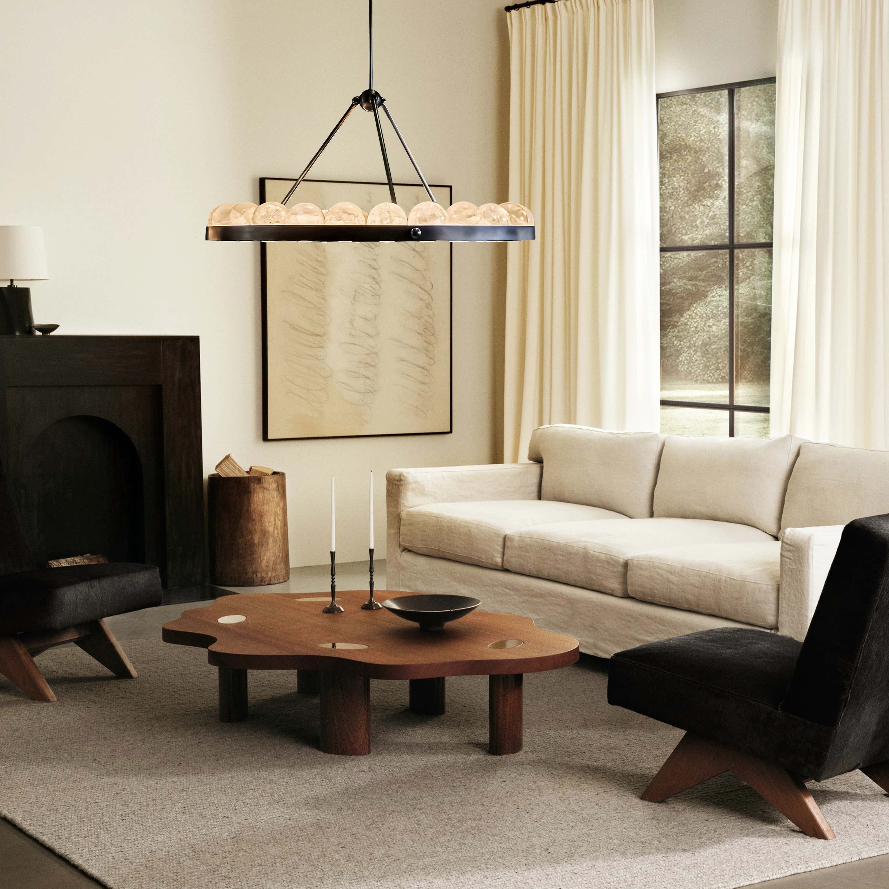 Nami Alabaster Global Suter Chandelier 46"D#Finish_Gold