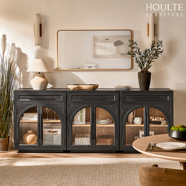 Alvar gewölbtes 96" Sideboard aus Eiche mit Schubladen (3er-Set)