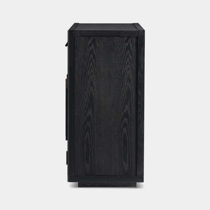 Alvar gewölbter 32-Zoll-Lagerschrank aus Eiche mit Schubladen