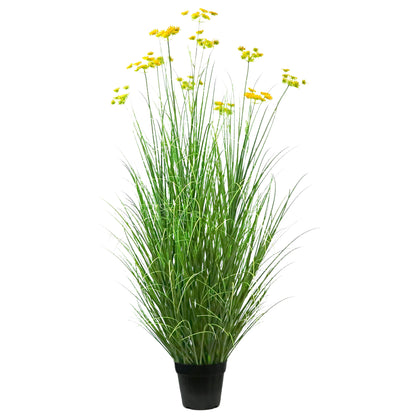 Artificial 11-Head Carrot Flower with Curved Onion Grass Bonsai 55"H