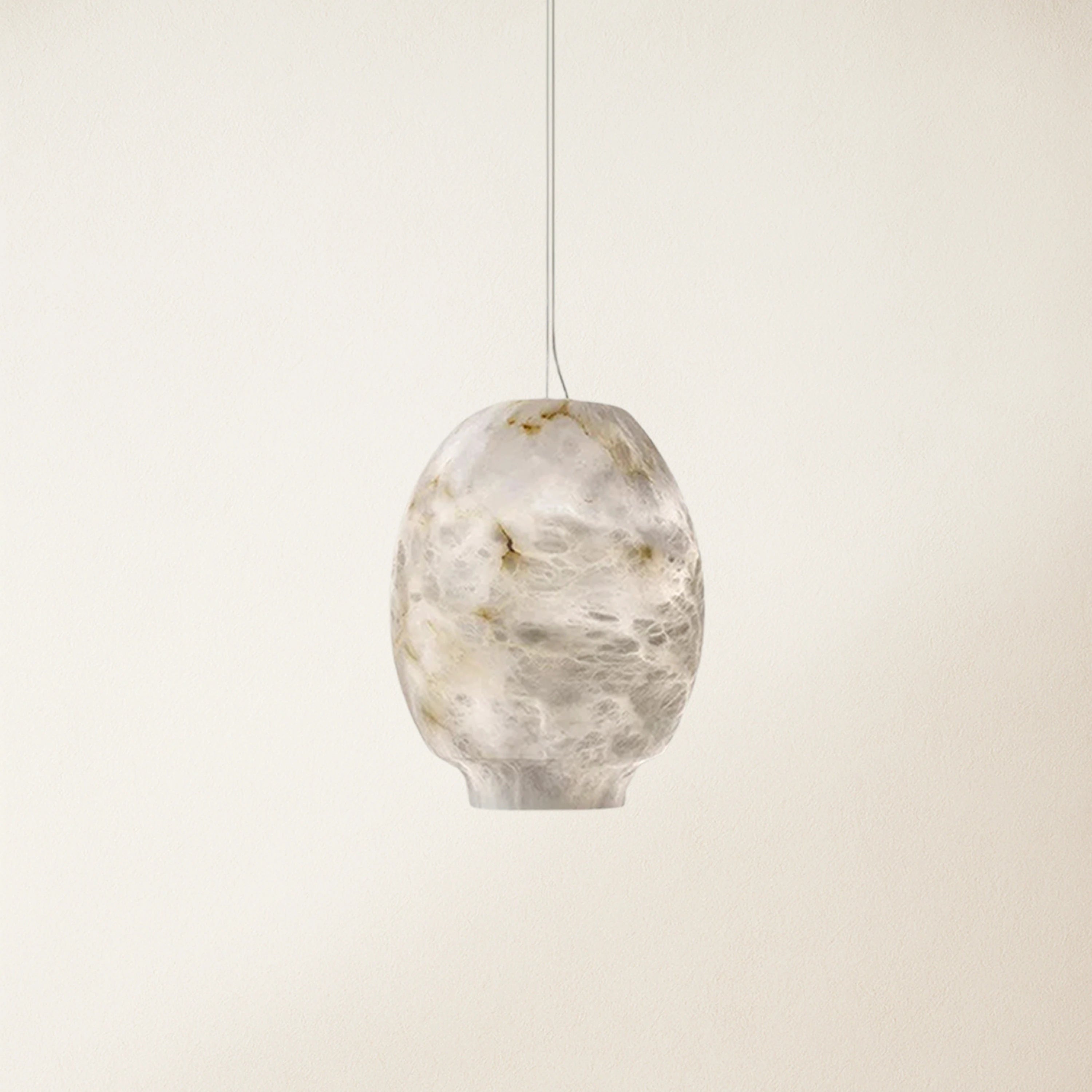 Dadaly Alabaster Lantern Small Art Round Pendant 7"W