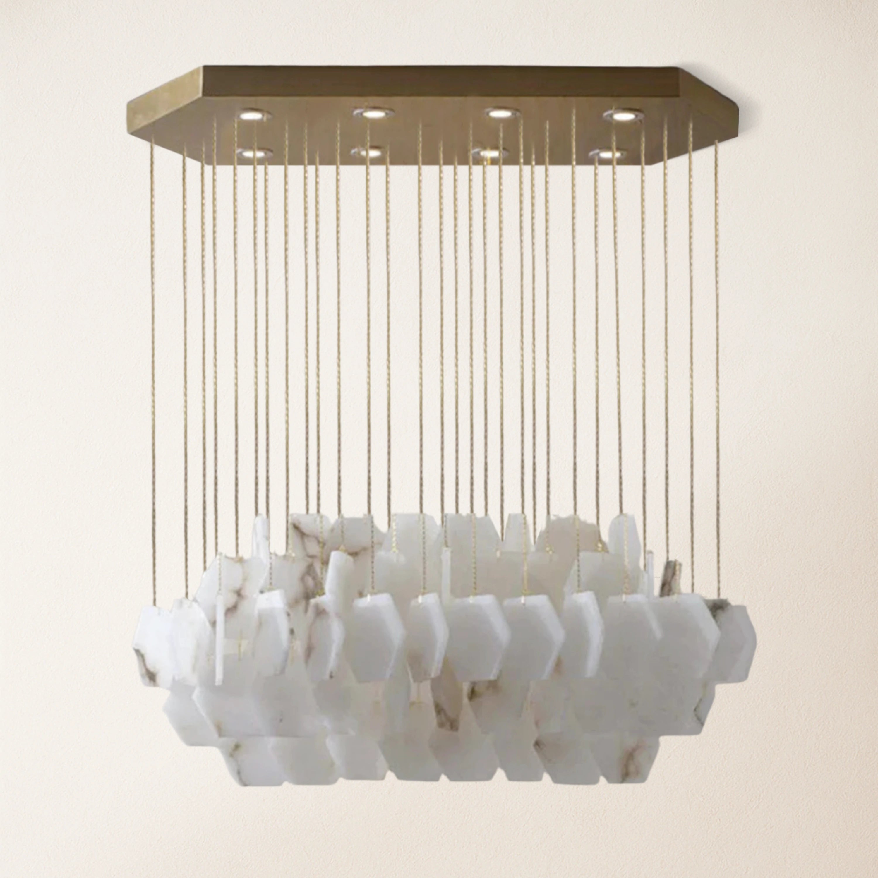 Talan Moderner Kronleuchter aus natürlichem Alabaster, 32''W