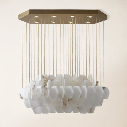 Talan Moderner Kronleuchter aus natürlichem Alabaster, 32''W