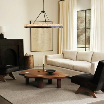 Nami Alabaster Global Suter Chandelier 57"D#Finish_Gold