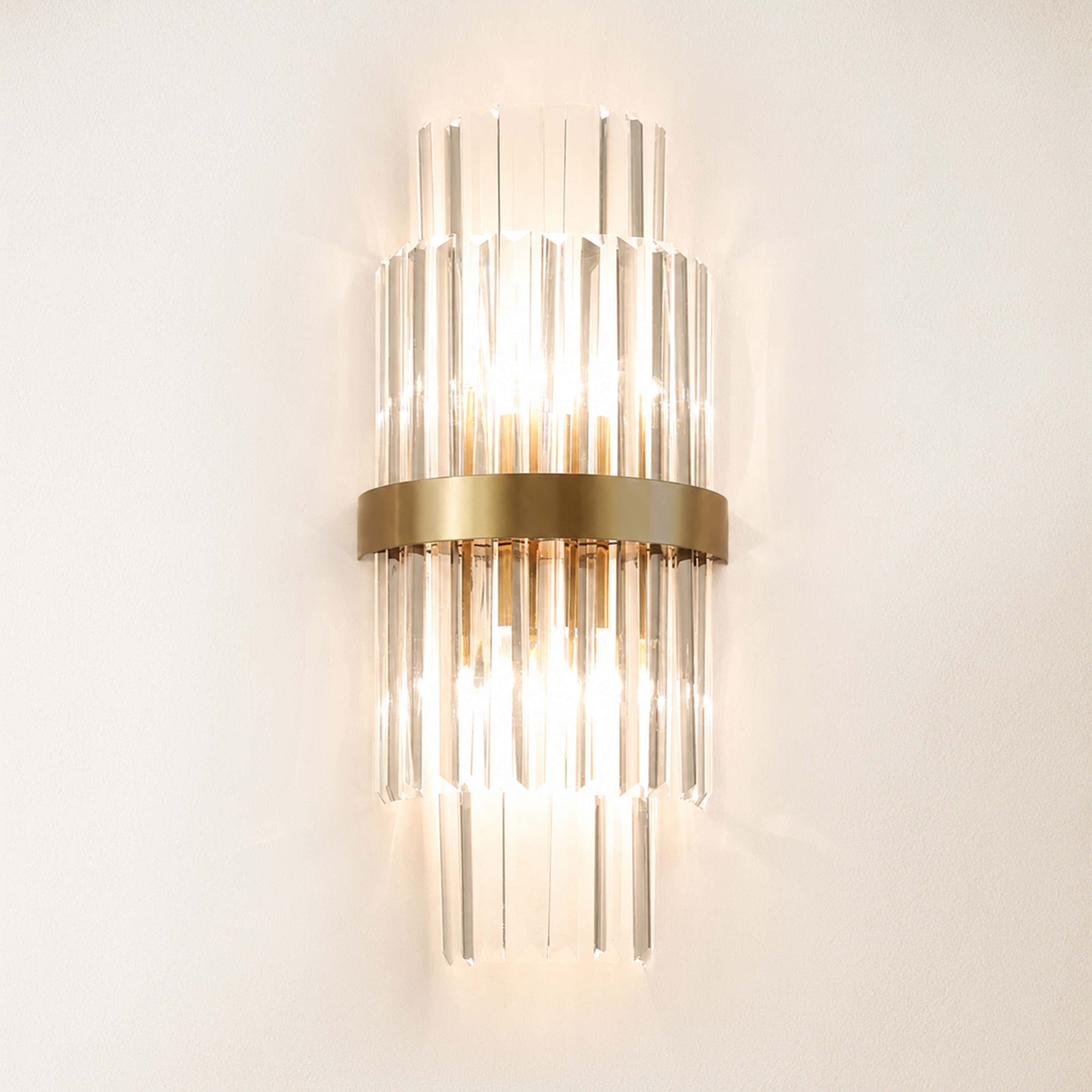 Oryana Crystal Icicle 2-Tier Wall Sconce 7.9"