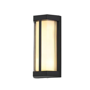 Wasserdichte LED-Wandleuchten mit doppeltem Acrylschirm in Schwarz, moderne Außenwandleuchten