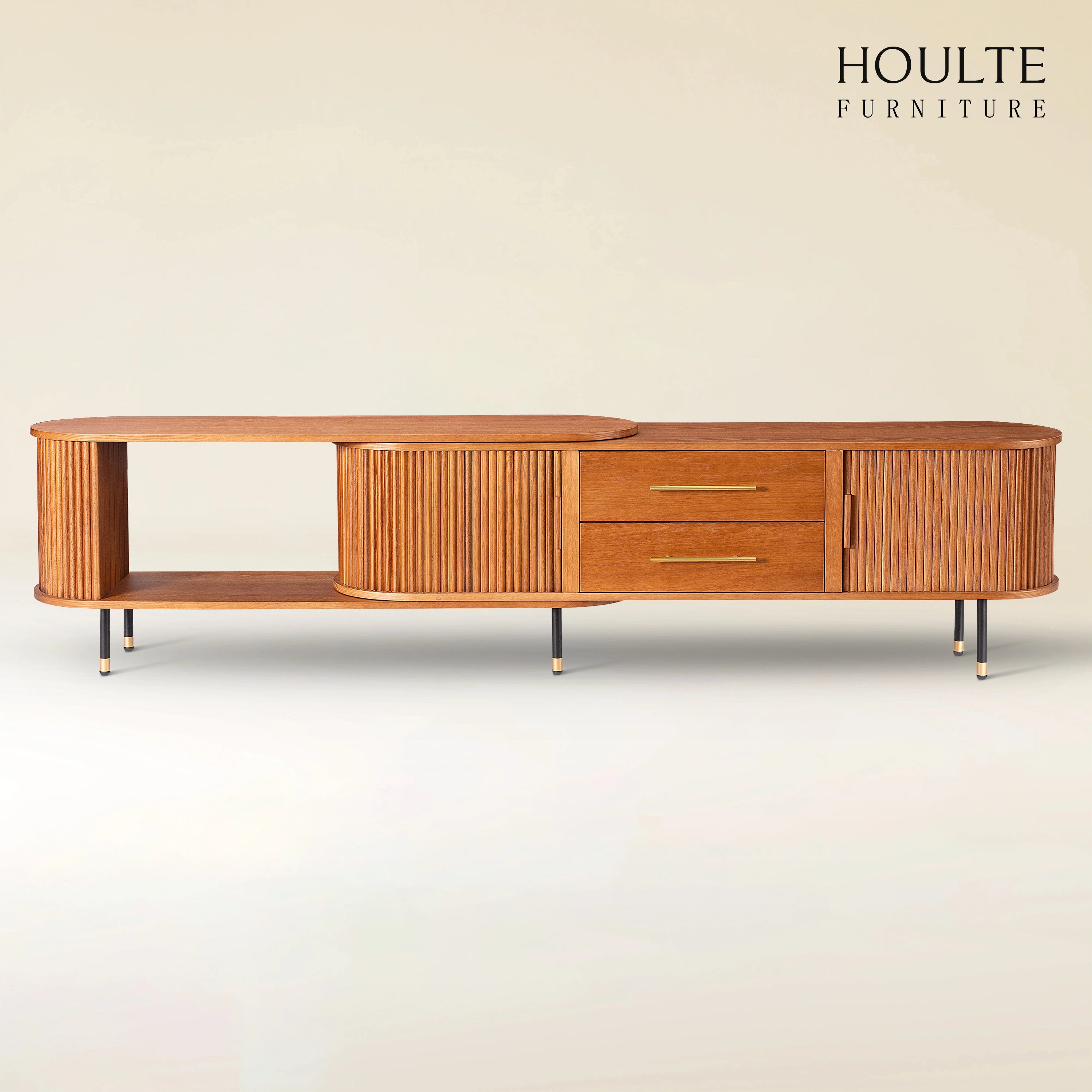 Ausziehbare Medienkonsole Ewan Oak, 78,74" bis 110,24"