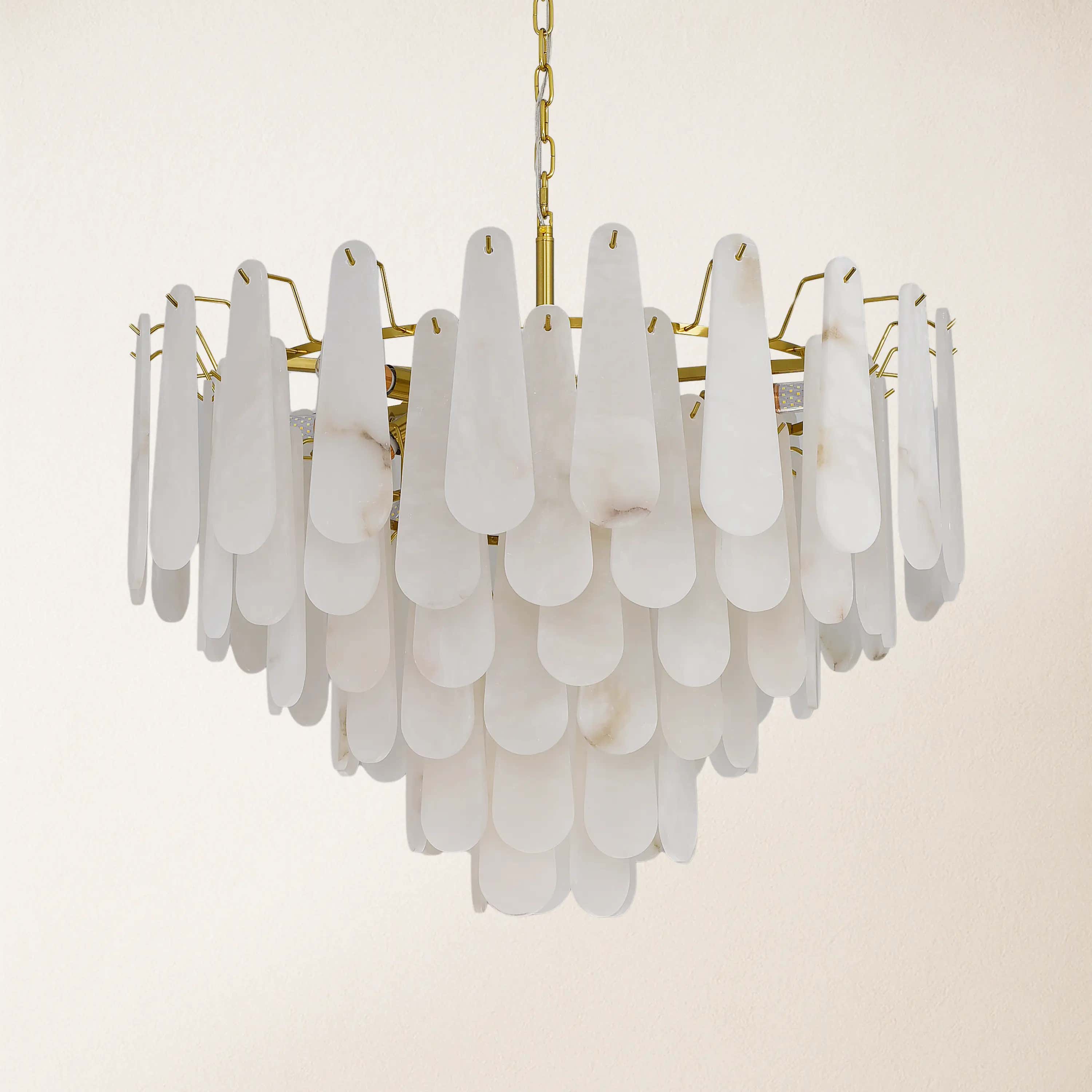 Caldera Alabaster Round Chandelier 32"